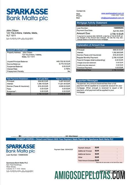 Profesional Malta Sparkasse bank Malta PLC Hipotik laporan Word and PDF templat