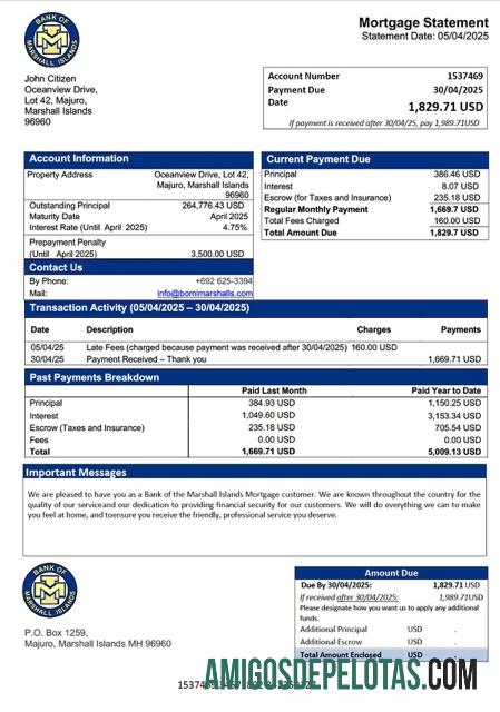 Premium Kepulauan Marshall bank of the Kepulauan Marshall Hipotik laporan Word and PDF templat