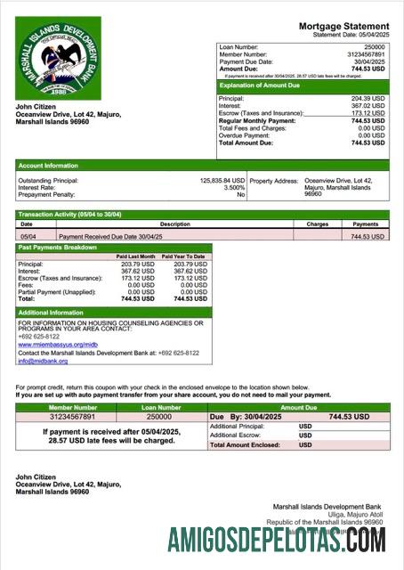 Premium Kepulauan Marshall Development bank Hipotik laporan Word and PDF templat