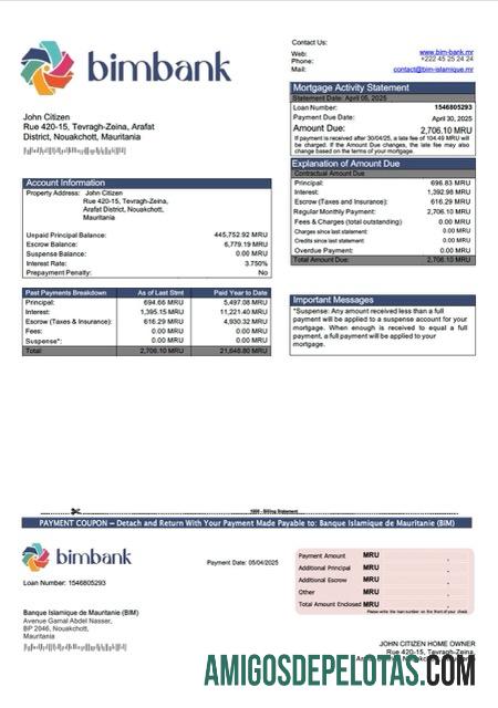 Realistis Mauritania Banque Islamique de Mauritanie (BIM) Hipotik laporan Word and PDF templat