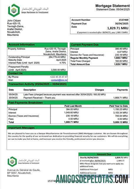 Profesional Mauritania Banque Mauritanienne de l'Investissement (BMI)┬áHipotik laporan Word and PDF templat