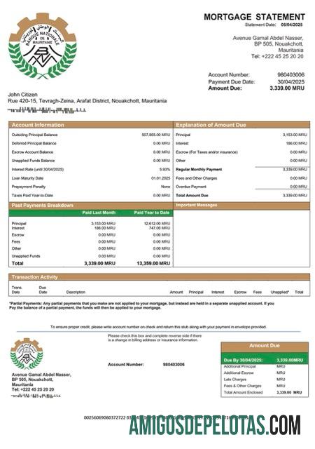 Berkualitas Mauritania Banque Nationale de Mauritanie (BNM) Hipotik laporan Word and PDF templat