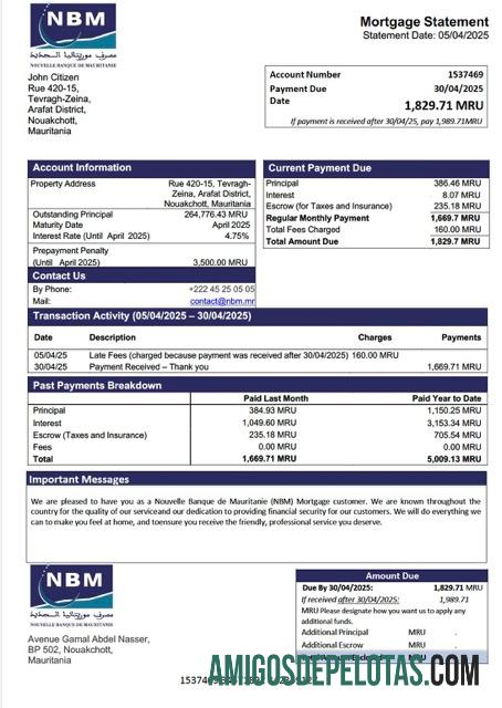 Premium Mauritania Nouvelle Banque de Mauritanie (NBM) Hipotik laporan Word and PDF templat