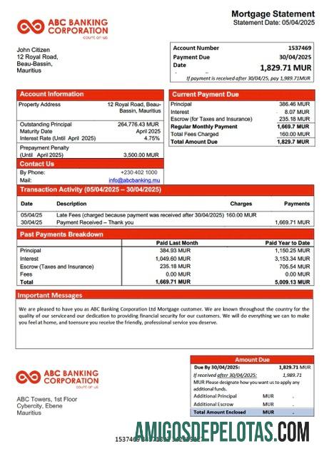 Berkualitas Mauritius ABC Banking Corporation Ltd Hipotik laporan Word and PDF templat