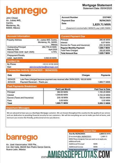 Berkualitas Meksiko BanRegio Hipotik laporan Word and PDF templat