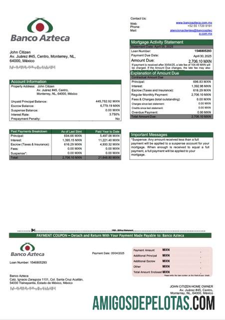 Premium Meksiko Banco Azteca Hipotik laporan Word and PDF templat