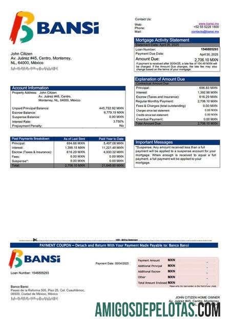 Profesional Meksiko Banco Bansi Hipotik laporan Word and PDF templat