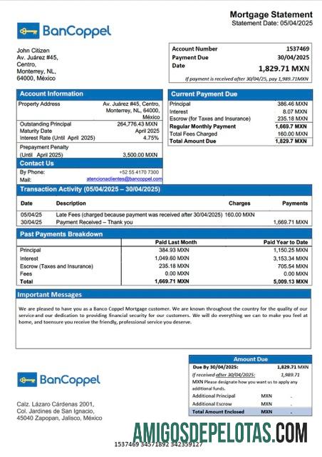Dapat Diedit Meksiko Banco Coppel Hipotik laporan Word and PDF templat