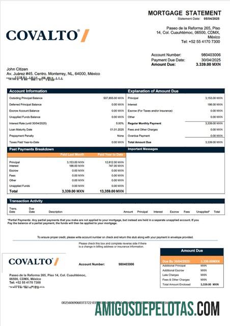 Berkualitas Meksiko Banco Covalto Hipotik laporan Word and PDF templat