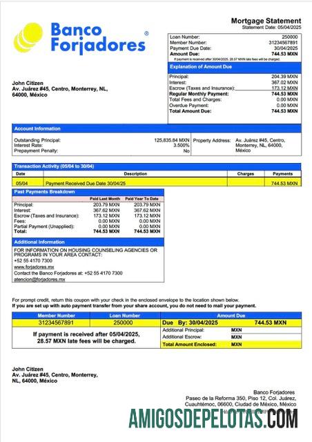 Premium Meksiko Banco Forjadores Hipotik laporan Word and PDF templat