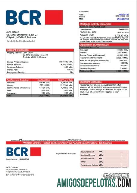 Berkualitas Moldova BCR Chis╠ªina╠åu Hipotik laporan Word and PDF templat