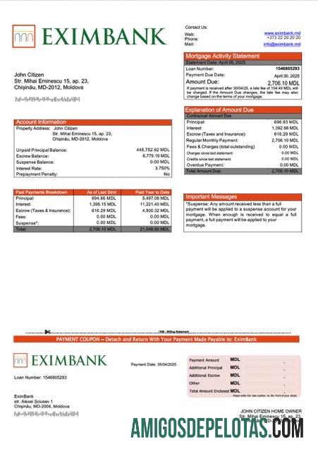 Profesional Moldova EximBank Hipotik laporan Word and PDF templat