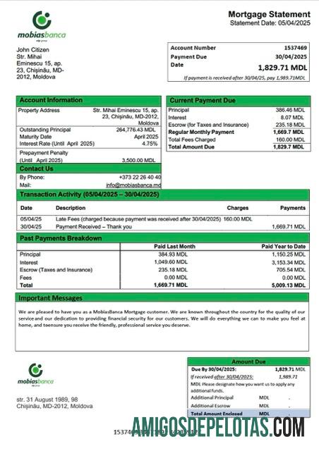 Profesional Moldova MobiasBanca┬áHipotik laporan Word and PDF templat