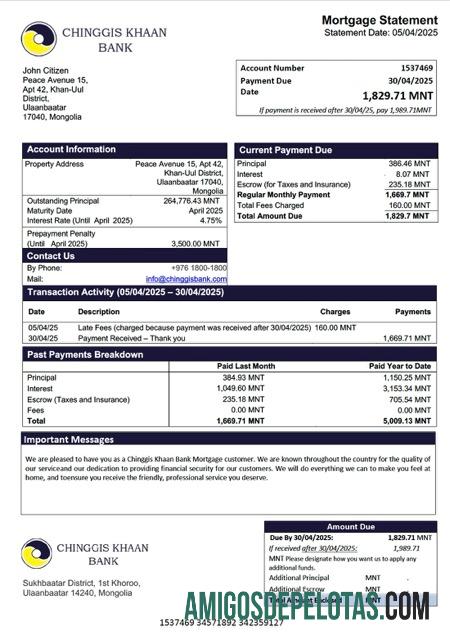 Profesional Mongolia Chinggis Khaan bank Hipotik laporan Word and PDF templat