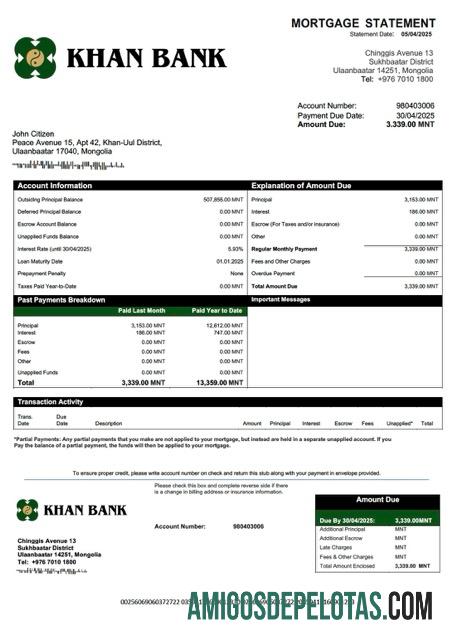 Realistis Mongolia Khan bank┬áHipotik laporan Word and PDF templat