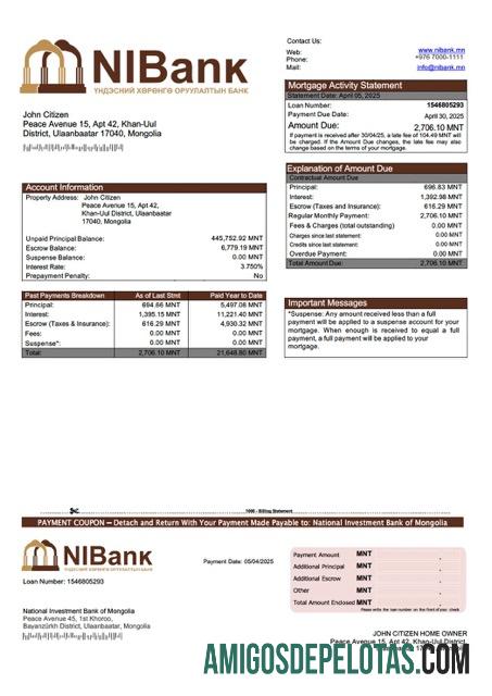 Dapat Diedit Mongolia nasional Investasi bank of Mongolia Hipotik laporan Word and PDF templat