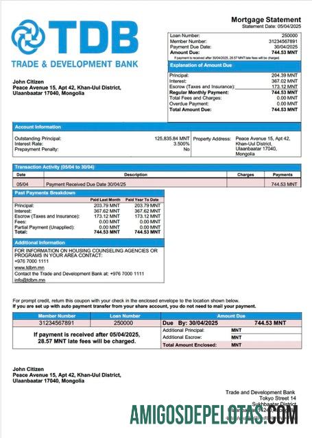 Profesional Mongolia┬áTrade and Development bank Hipotik laporan Word and PDF templat
