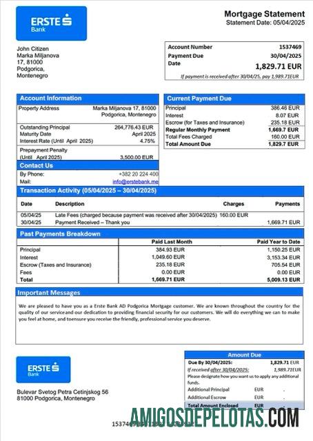 Berkualitas Montenegro Erste bank AD Podgorica Hipotik laporan Word and PDF templat
