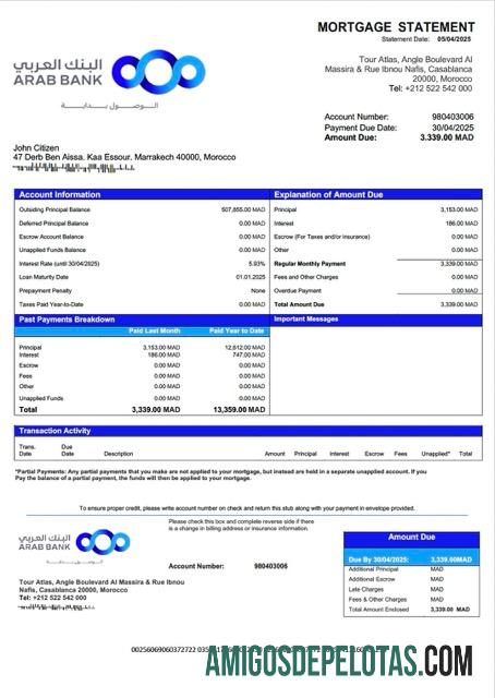 Berkualitas Maroko Arab bank Hipotik laporan Word and PDF templat
