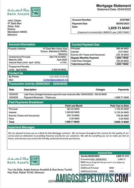 Realistis Maroko bank As Safa Hipotik laporan Word and PDF templat
