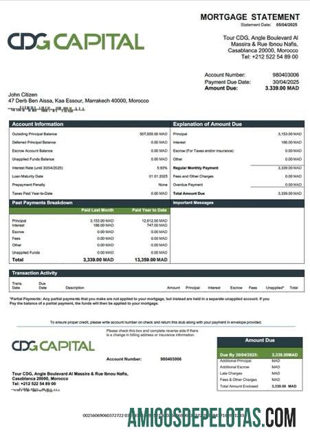 Premium Maroko CDG Capital Hipotik laporan Word and PDF templat
