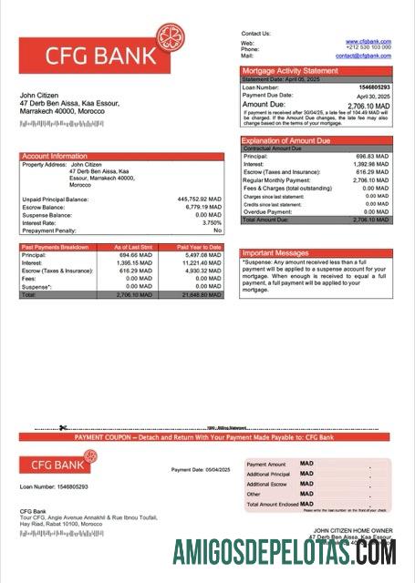 Dapat Diedit Maroko CFG bank Hipotik laporan Word and PDF templat