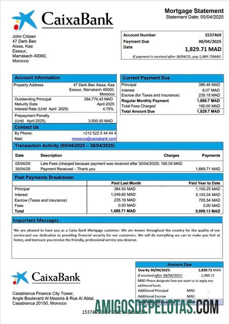 Berkualitas Maroko Caixa bank Hipotik laporan Word and PDF templat