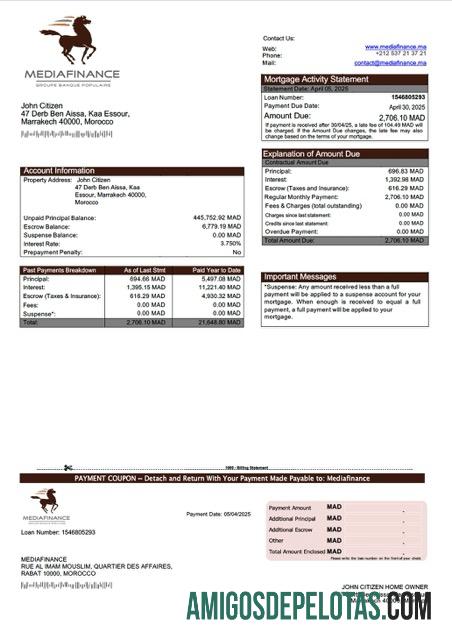 Profesional Maroko Mediafinance Hipotik laporan Word and PDF templat