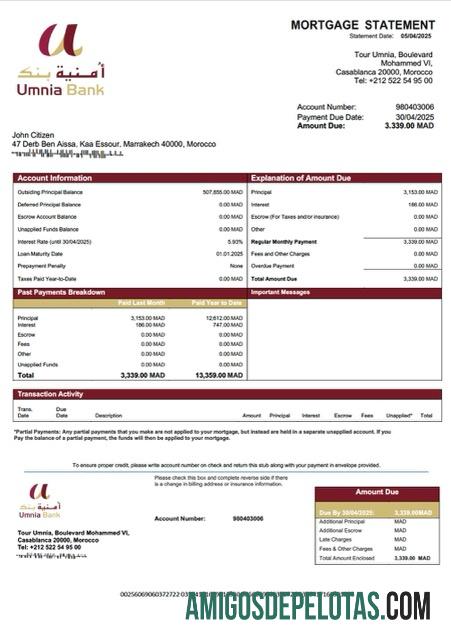 Premium Maroko Umnia bank Hipotik laporan Word and PDF templat