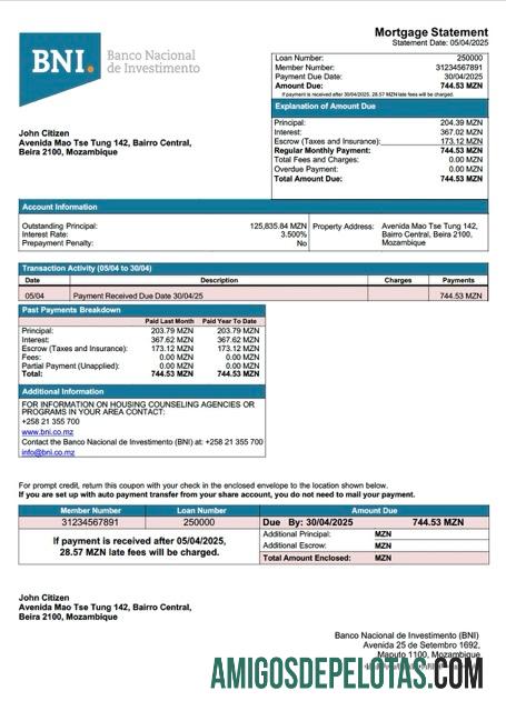 Berkualitas Mozambik Banco Nacional de Investimento (BNI)┬áHipotik laporan Word and PDF templat