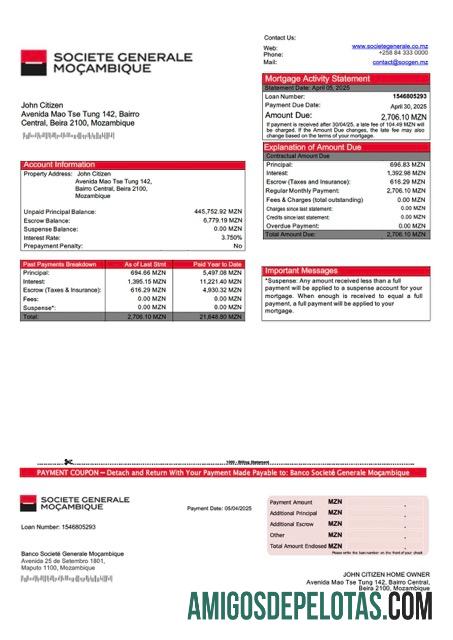 Berkualitas Mozambik Banco Societe╠ü Generale Moc╠ºambique Hipotik laporan Word and PDF templat