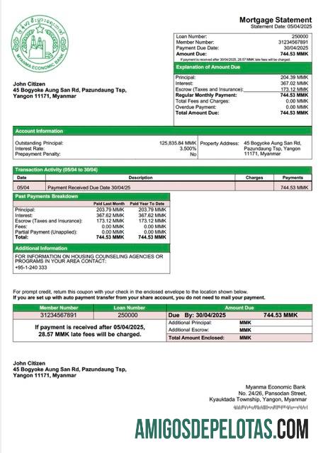 Berkualitas Myanma Economic bank Hipotik laporan Word and PDF templat
