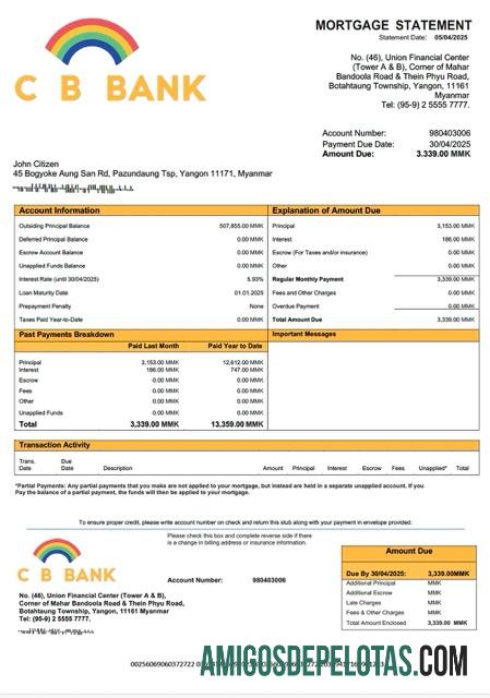 Premium Myanmar CB bank Hipotik laporan Word and PDF templat