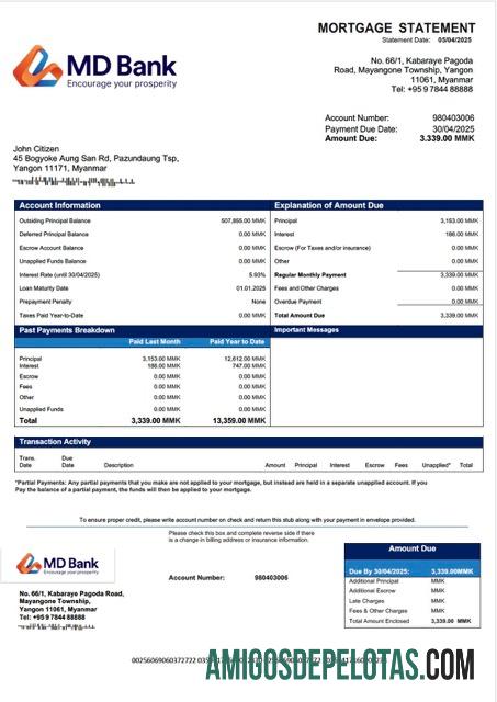 Realistis Myanmar MD bank Hipotik laporan Word and PDF templat