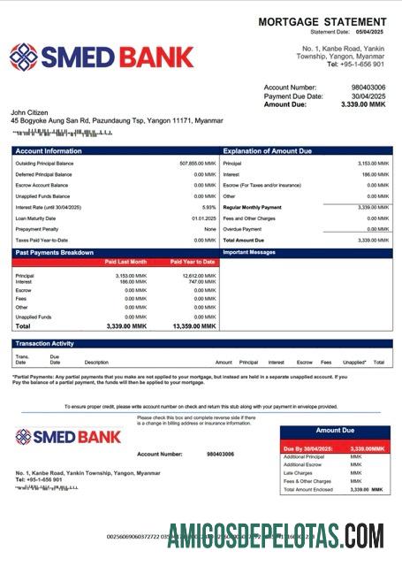 Premium Myanmar SME Development bank Hipotik laporan Word and PDF templat