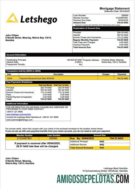 Berkualitas Namibia Letshego bank Namibia Hipotik laporan Word and PDF templat