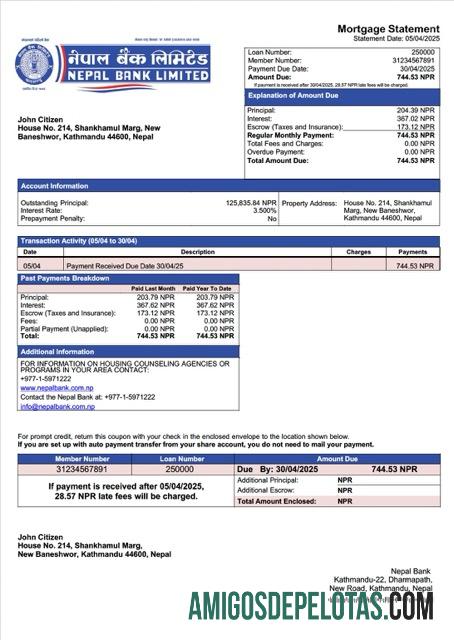 Dapat Diedit Nepal bank Hipotik laporan Word and PDF templat