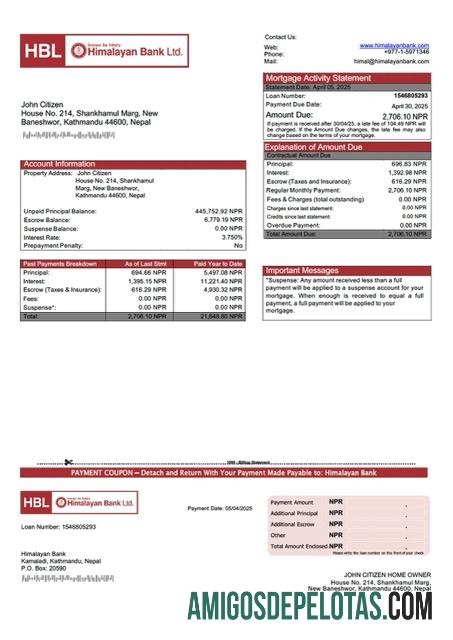 Premium Nepal Himalayan bank Hipotik laporan Word and PDF templat