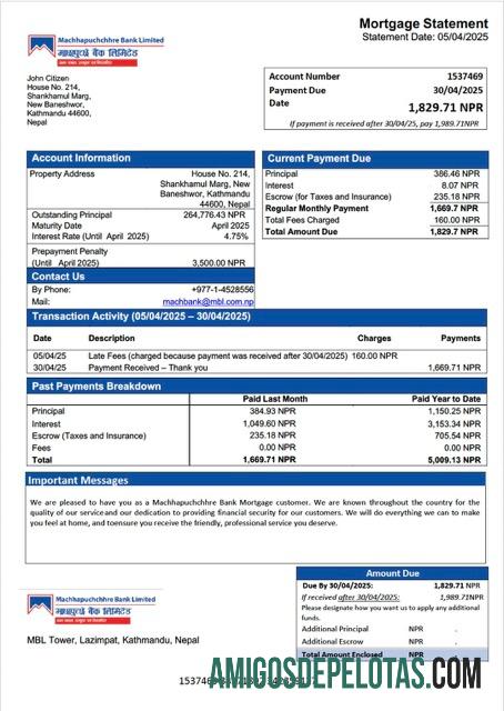 Profesional Nepal Machhapuchchhre bank Hipotik laporan Word and PDF templat