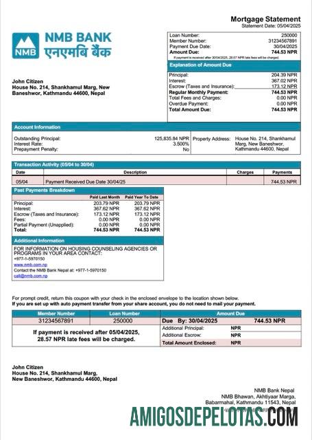 Dapat Diedit Nepal NMB bank Nepal Hipotik laporan Word and PDF templat