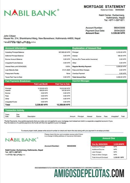 Premium Nepal Nabil bank Hipotik laporan Word and PDF templat