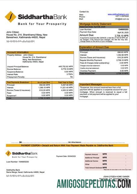 Dapat Diedit Nepal Siddhartha bank Hipotik laporan Word and PDF templat