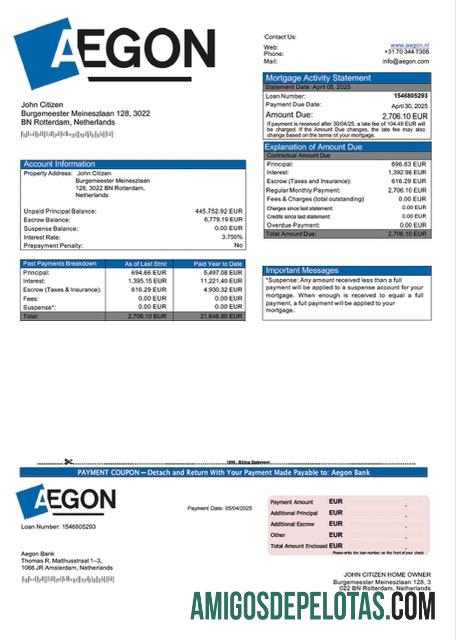 Dapat Diedit Belanda Aegon bank Hipotik laporan Word and PDF templat