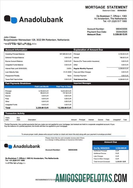 Premium Belanda Anadolubank Nederland Hipotik laporan Word and PDF templat