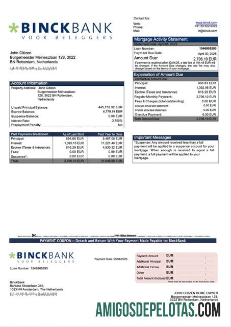 Realistis Belanda BinckBank Hipotik laporan Word and PDF templat