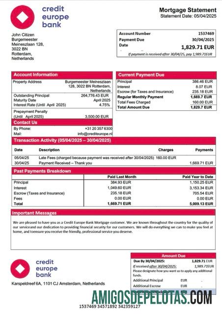 Profesional Belanda Kredit Europe bank Hipotik laporan Word and PDF templat