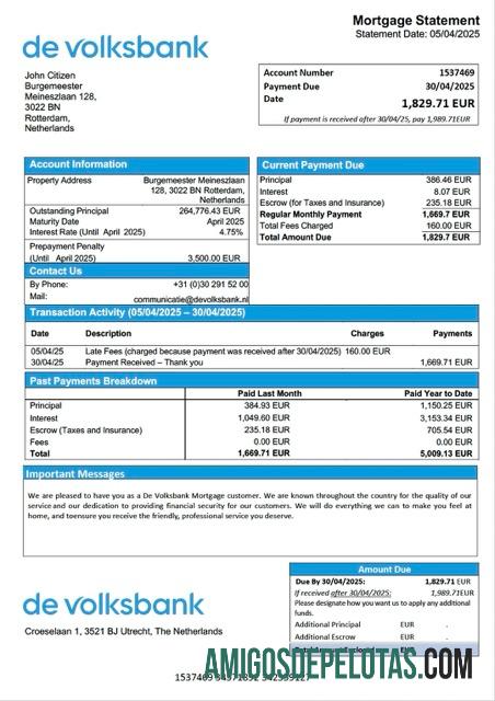 Berkualitas Belanda De Volksbank Hipotik laporan Word and PDF templat