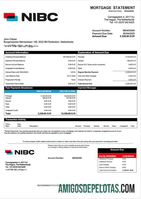 Premium Belanda NIBC bank Hipotik laporan Word and PDF templat