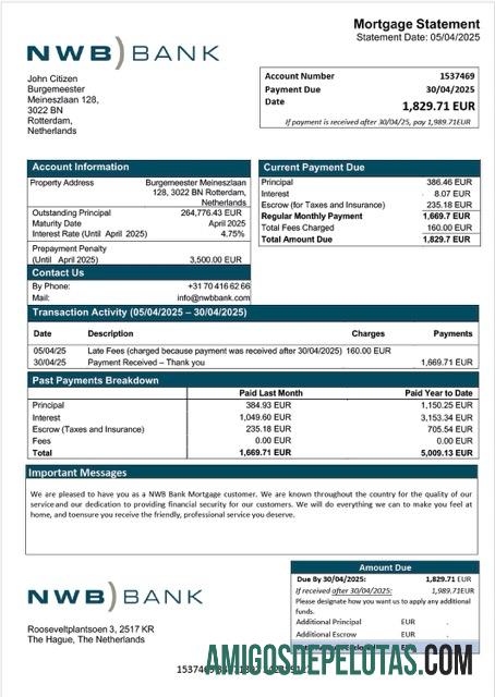 Premium Belanda NWB bank Hipotik laporan Word and PDF templat
