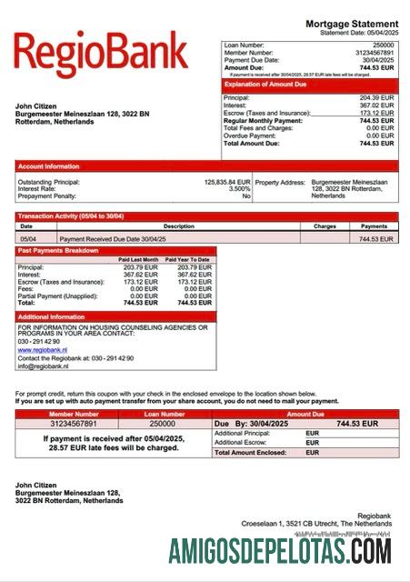 Profesional Belanda Regiobank Hipotik laporan Word and PDF templat